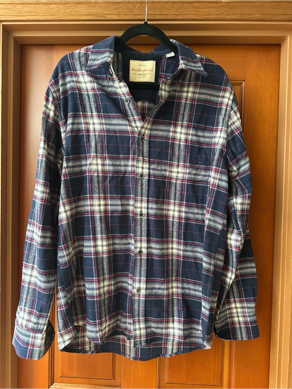 Navy Plaid Flannel Shirt